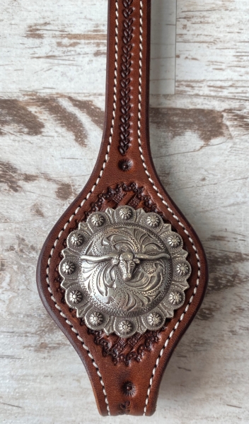 Longhorn Steer Berry Concho antik 1 3/4